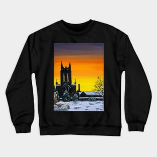 Bury St Edmunds Twilight Cathedral Painting Crewneck Sweatshirt